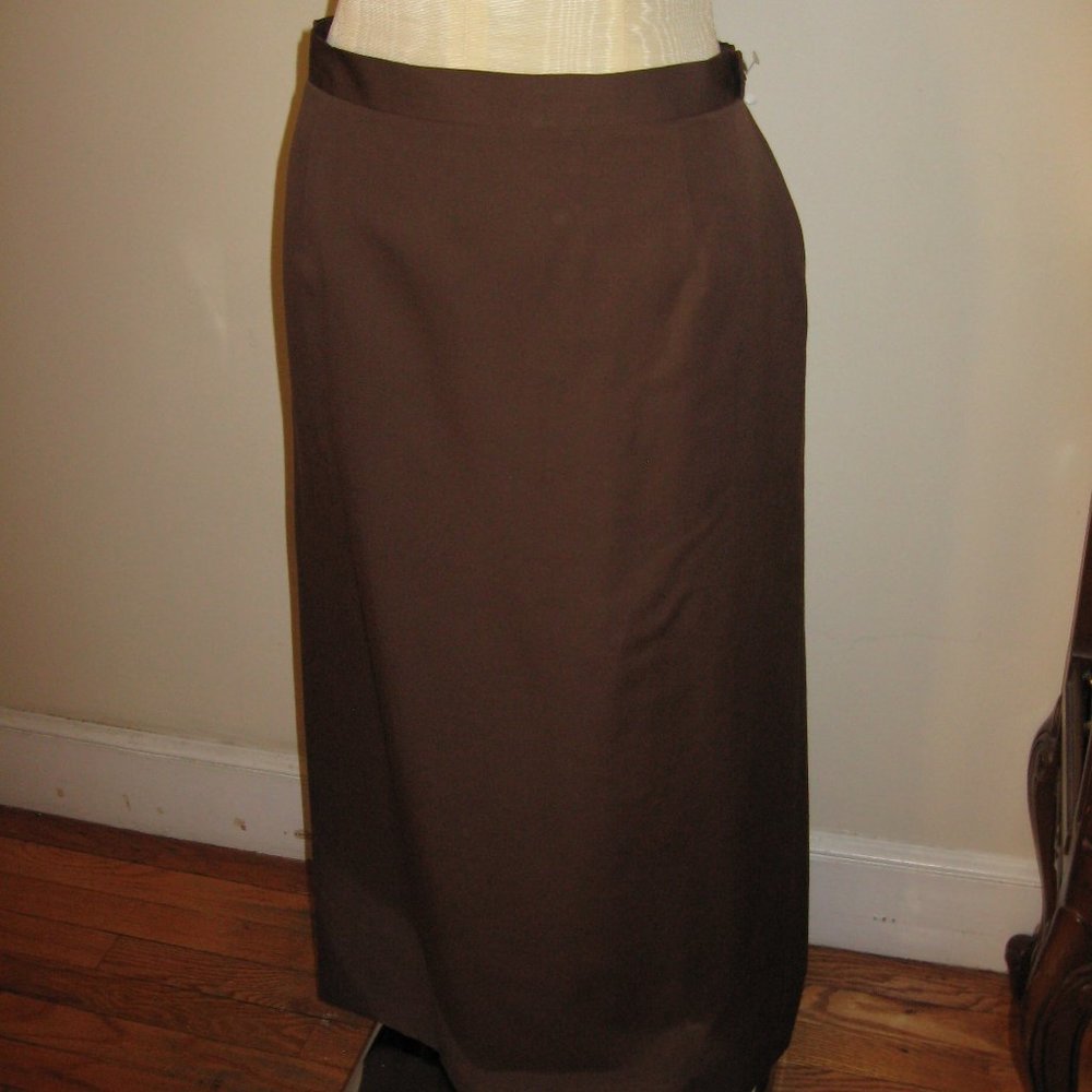 Talbots Pencil Rich Brown Wool Skirt